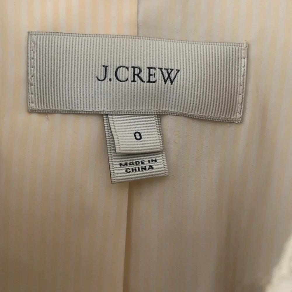JCrew Tweed Blazer with Metallic Thread size 0 cream‎ beige classic elegant